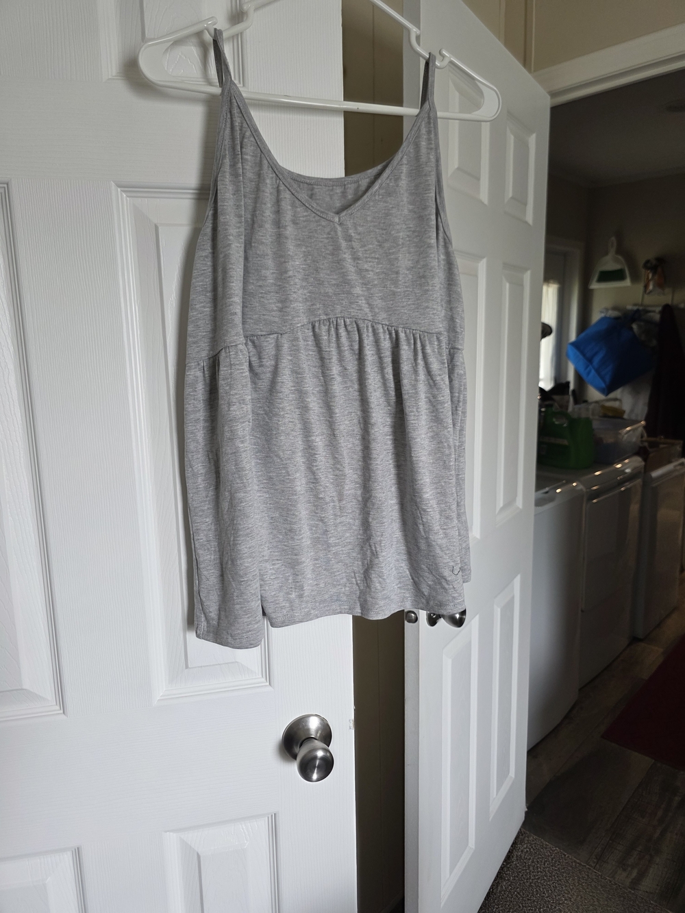 Light Gray Sleeveless V-Neck Tank Top
